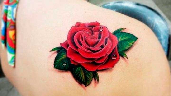 Tatuajes de flor rosa