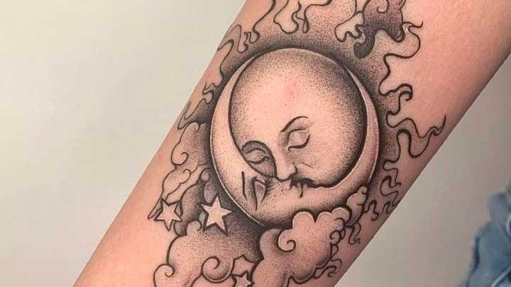Tatuajes de sol y luna juntos