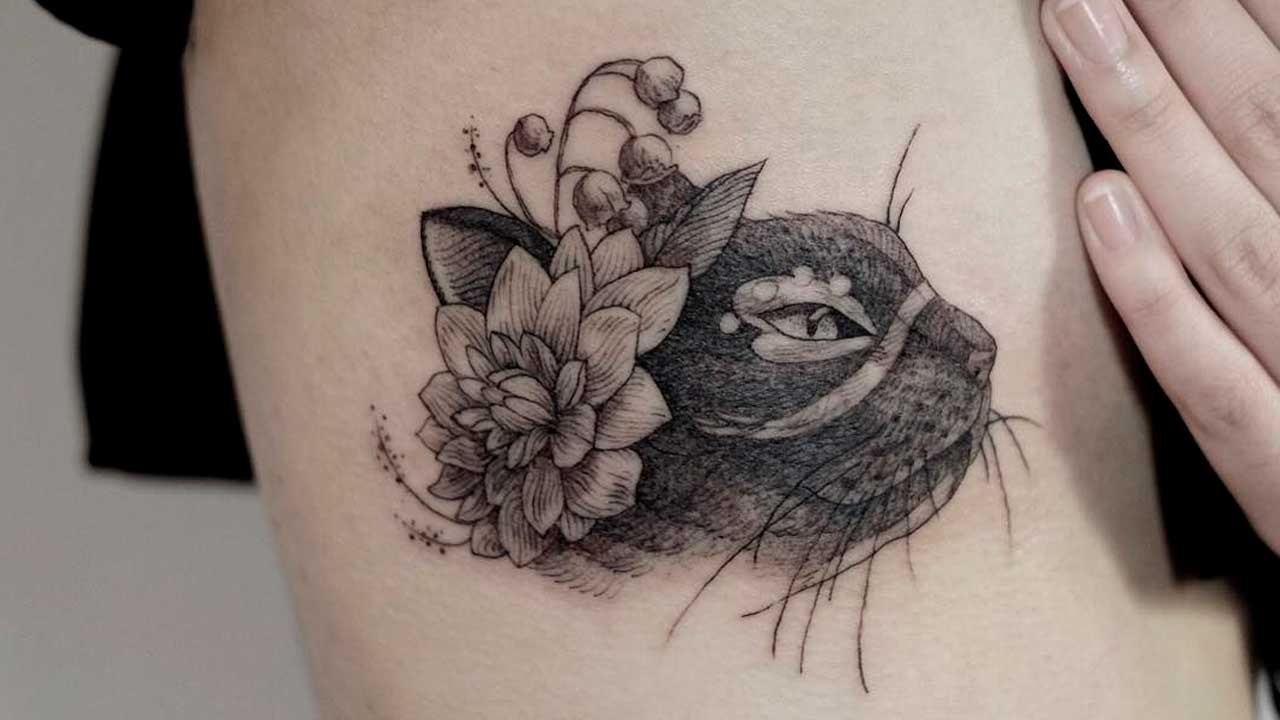 tatuajes de gatos elegantes