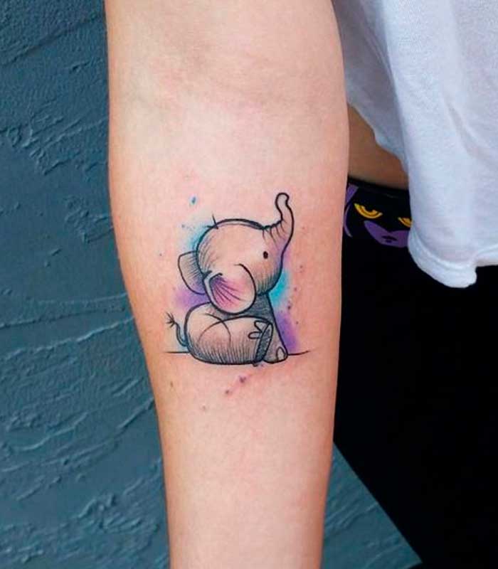 Tatuajes de elefantes bebes