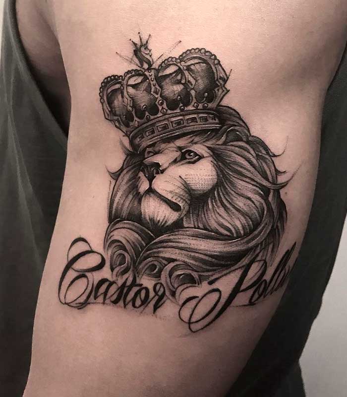 tatuajes de leones con corona