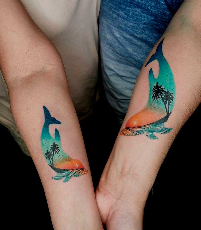 tatuajes de delfines para parejas