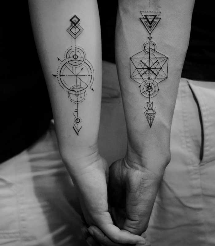 tatuajes geométricos para parejas