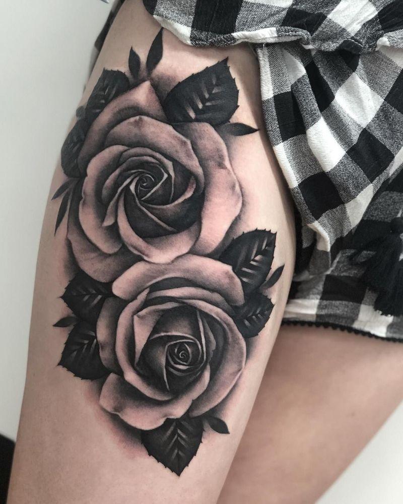 tatuajes de rosas negras 6