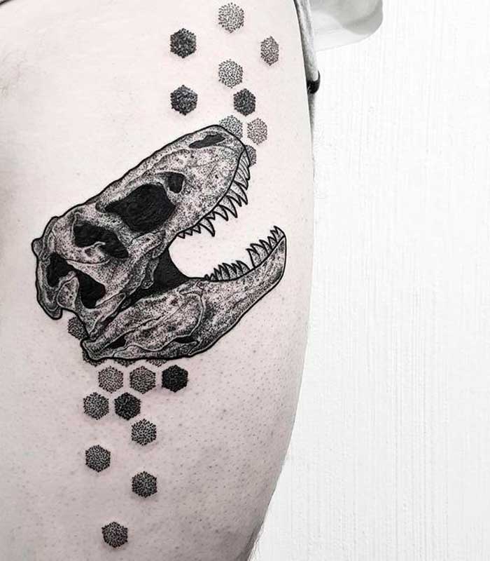 dinosaurios de calaveras tatuajes
