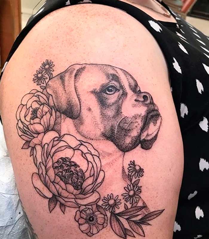 perros boxer tattoos