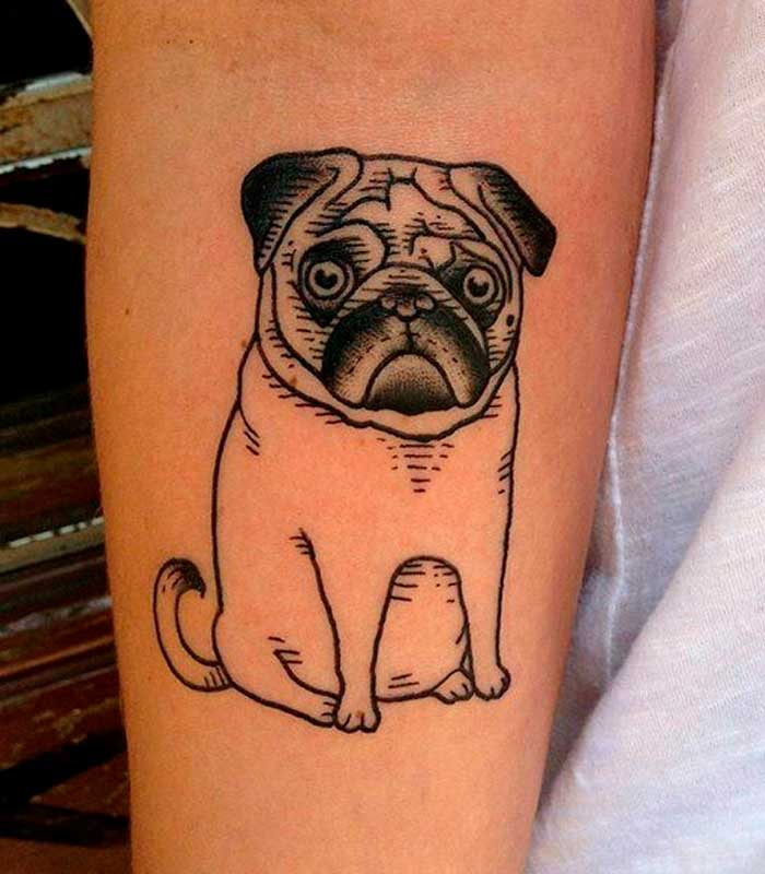 perros pug tattoos