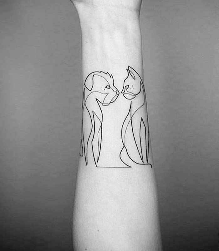 perros y gatos tattoos