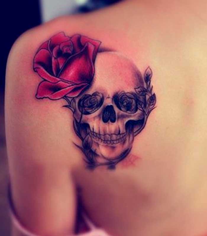 tattoos de calaveras con rosas