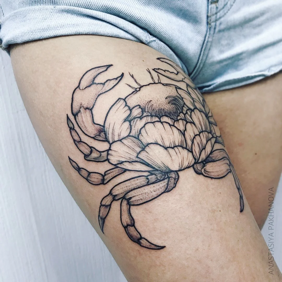 tattoos de cangrejos para mujeres