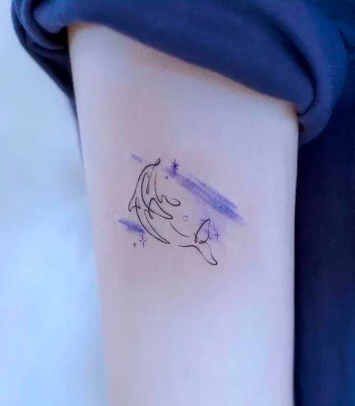 tattoos de delfines a color