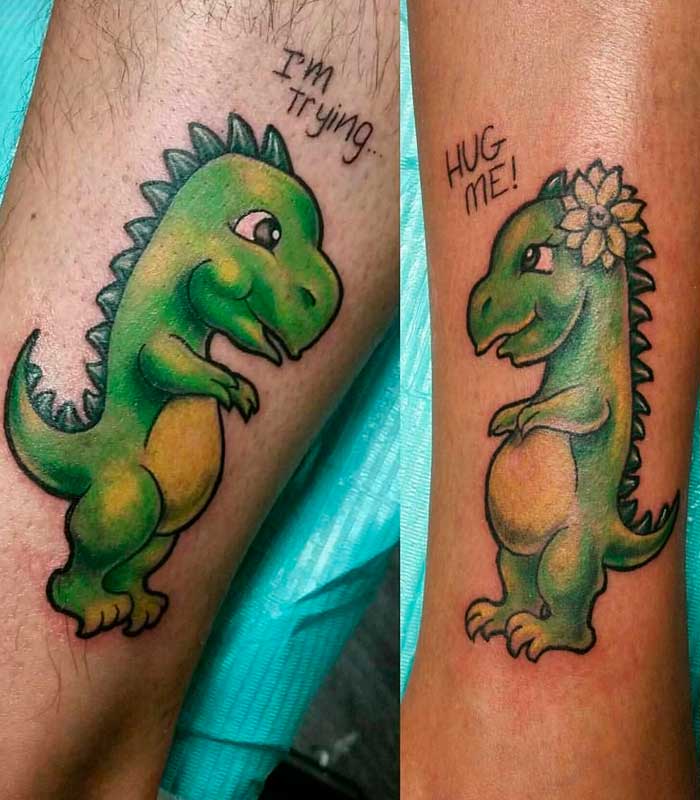 tattoos de dinosaurios para enamorados