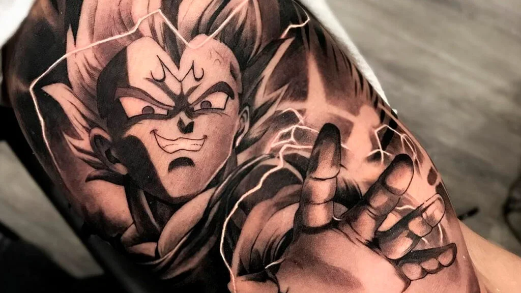 Nenhuma descrição de foto disponível.  Tatuajes de vegeta, Diseños de  tatuaje de dragón, Dibujos de dragón