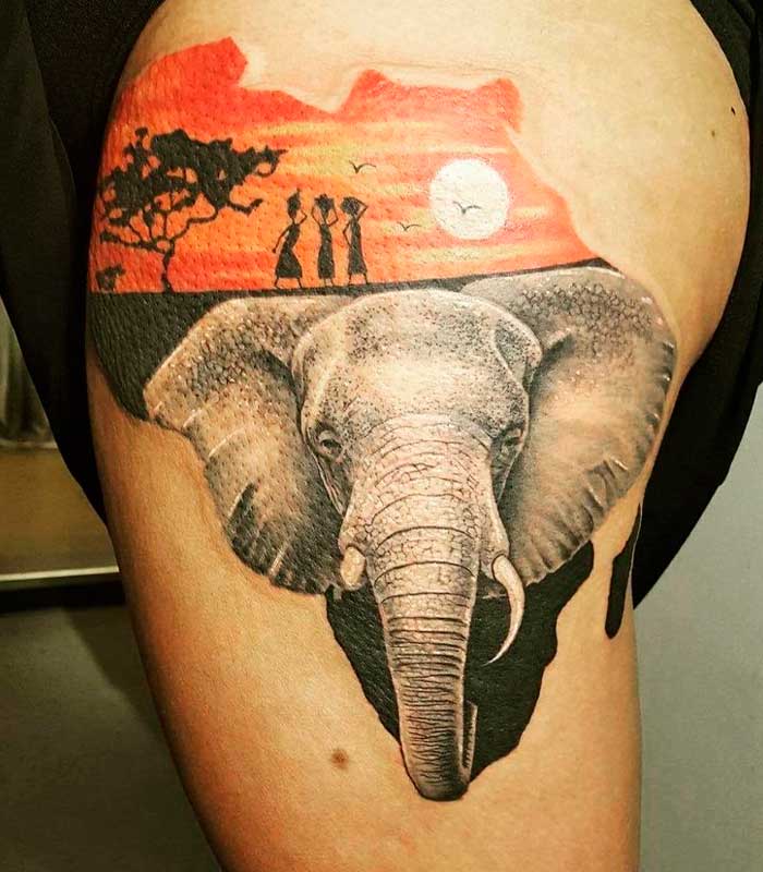 tattoos de elefantes africanos
