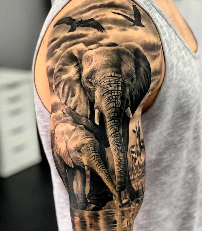 tattoos de elefantes para hombres