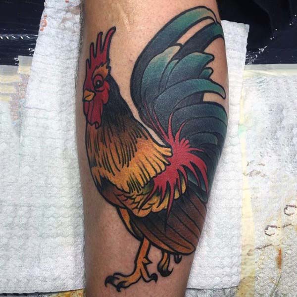 tattoos de gallos para hombres