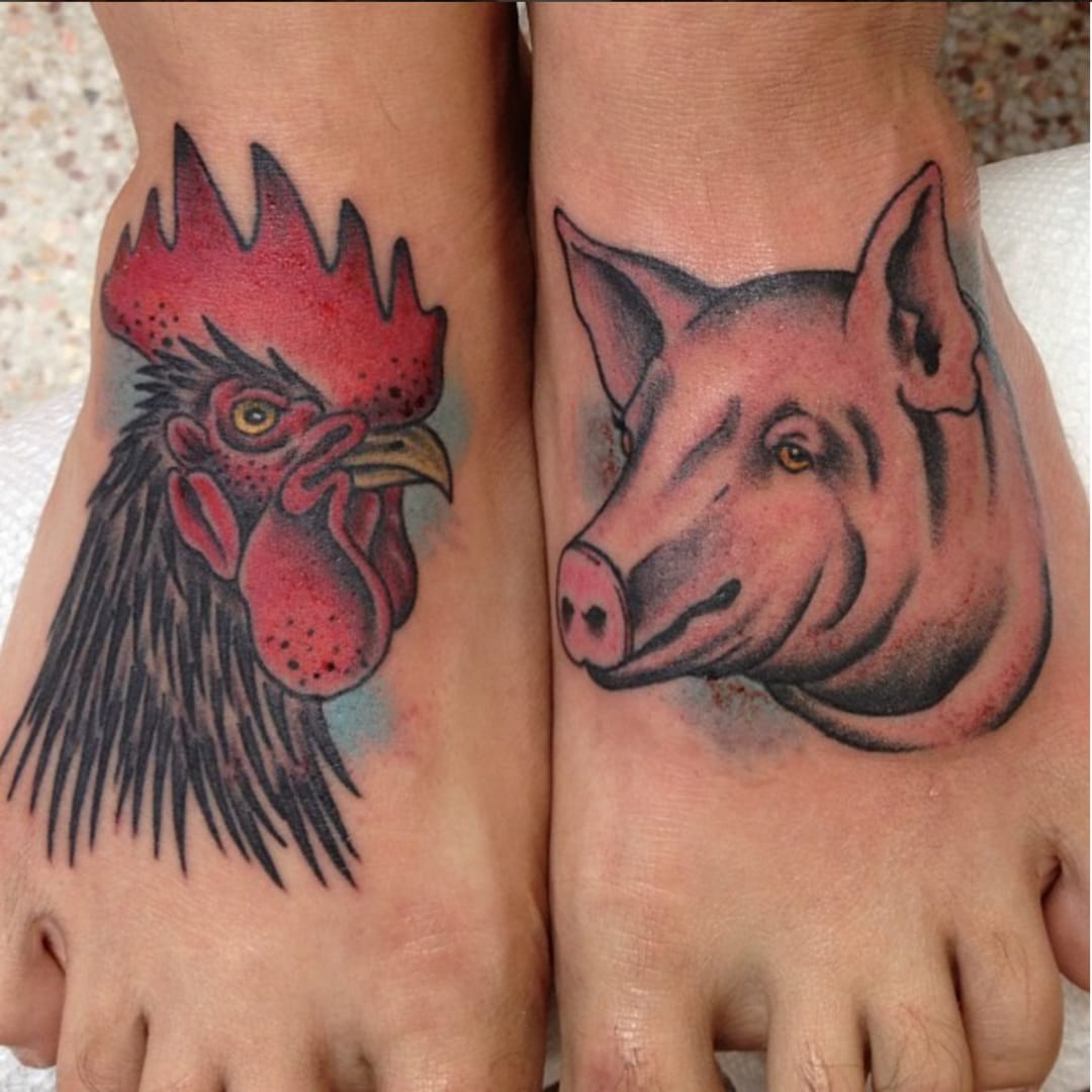 tattoos de gallos para parejas