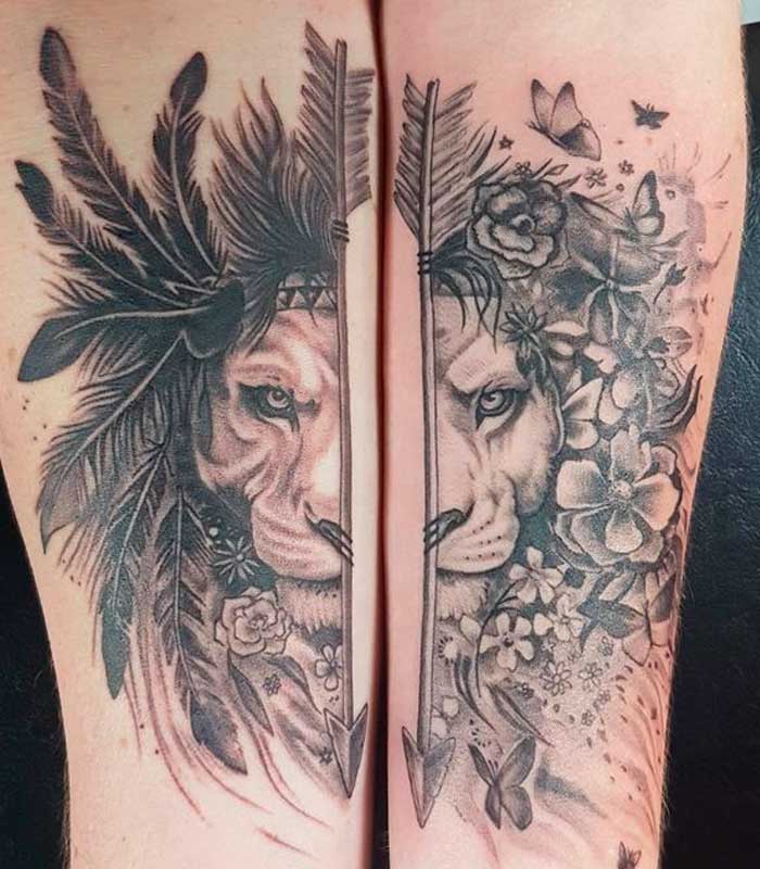 tattoos de leones para parejas