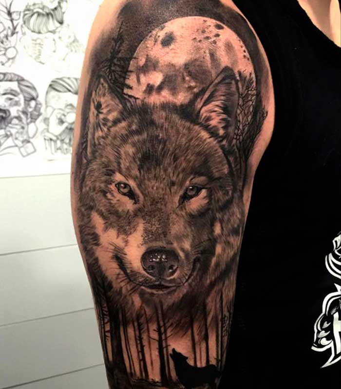 tattoos de lobos para chicos