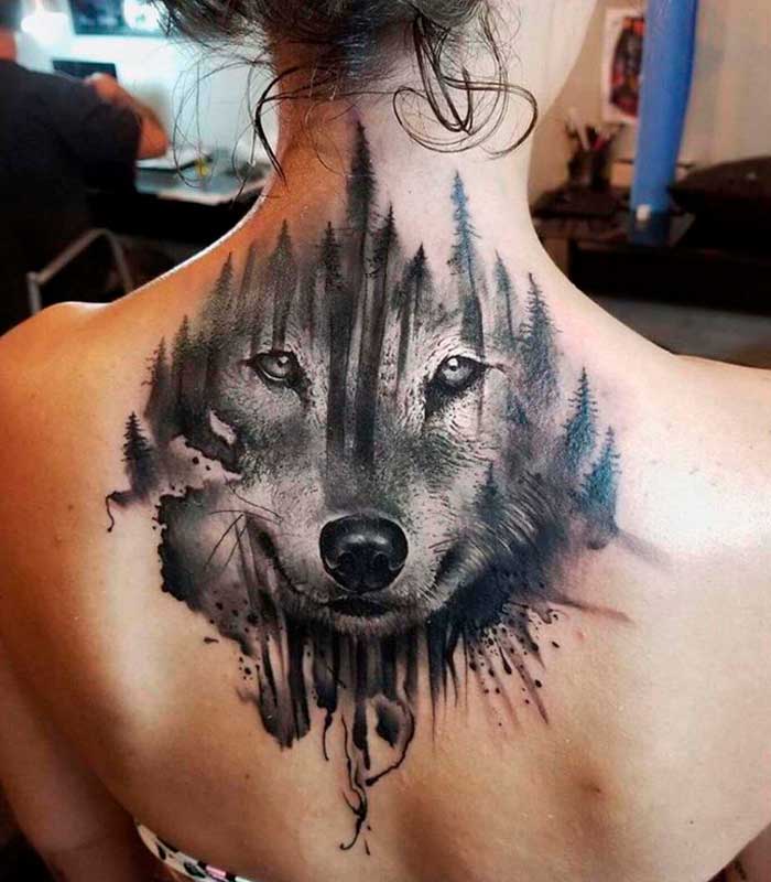 tattoos de lobos para tias