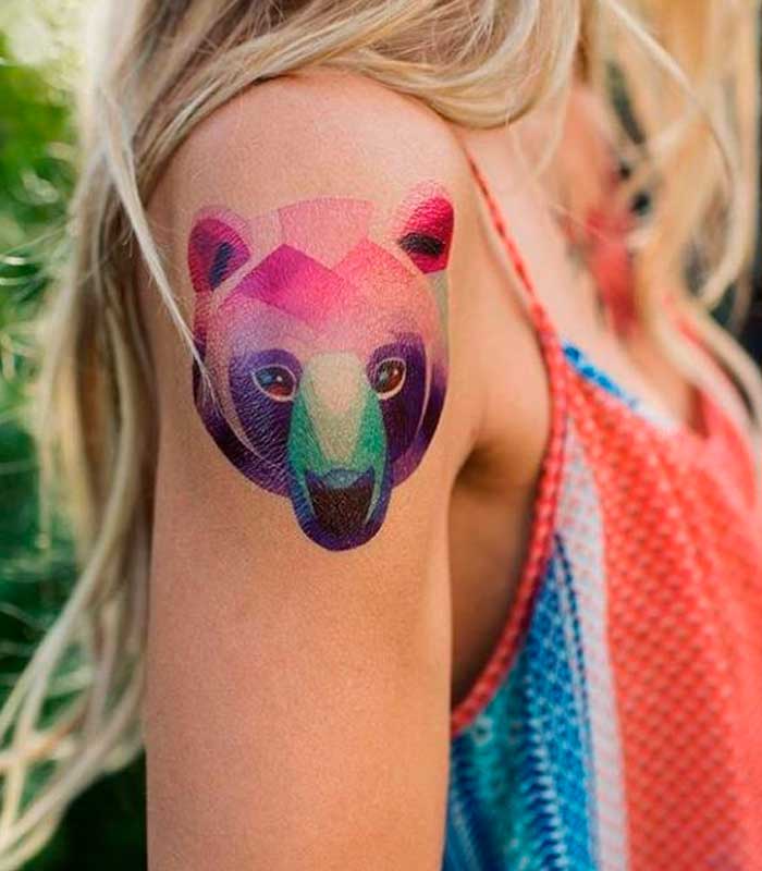 tattoos de osos panda a color