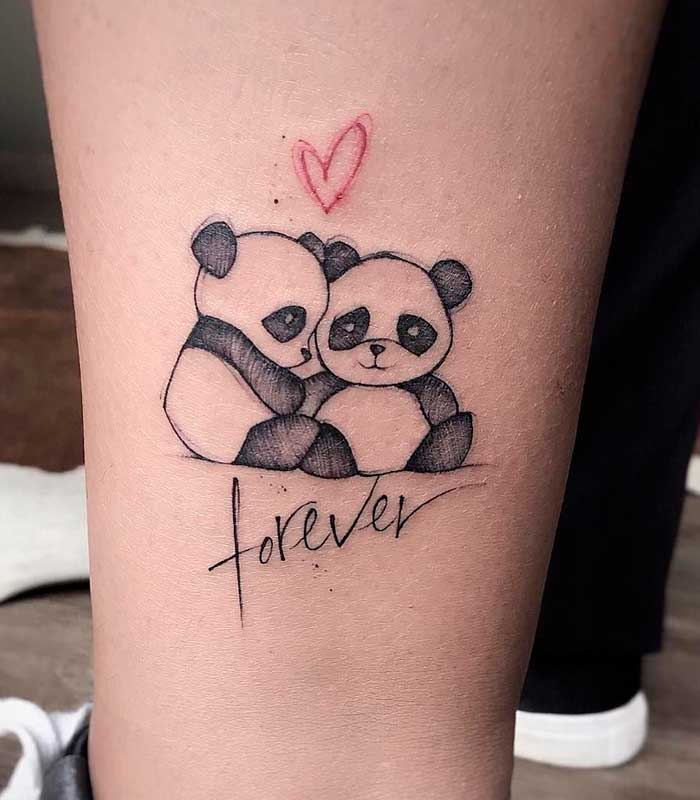 tattoos de osos panda para parejas