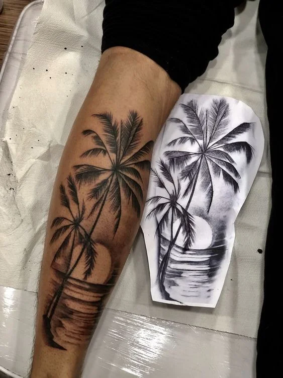 tattoos de palmeras para hombres