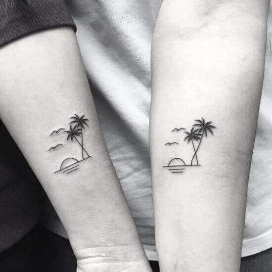 tattoos de palmeras para parejas