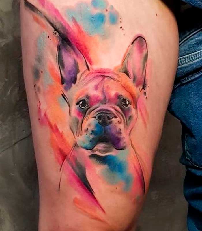 tattoos de perros en acuarela