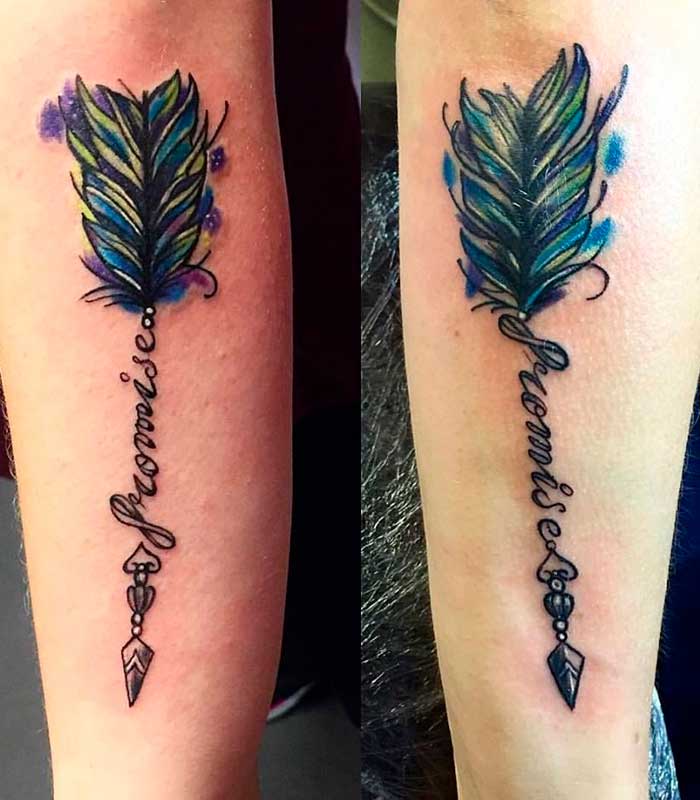 tattoos de plumas para parejas