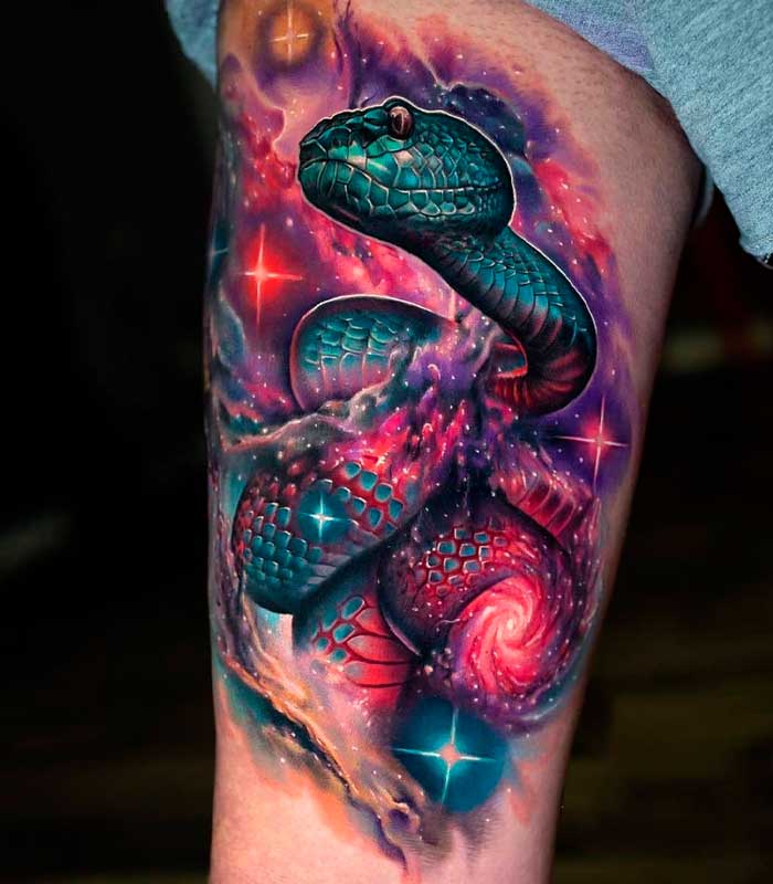 tattoos de serpientes a color