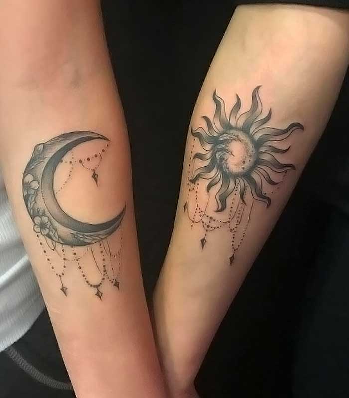 tattoos de sol y luna para novios