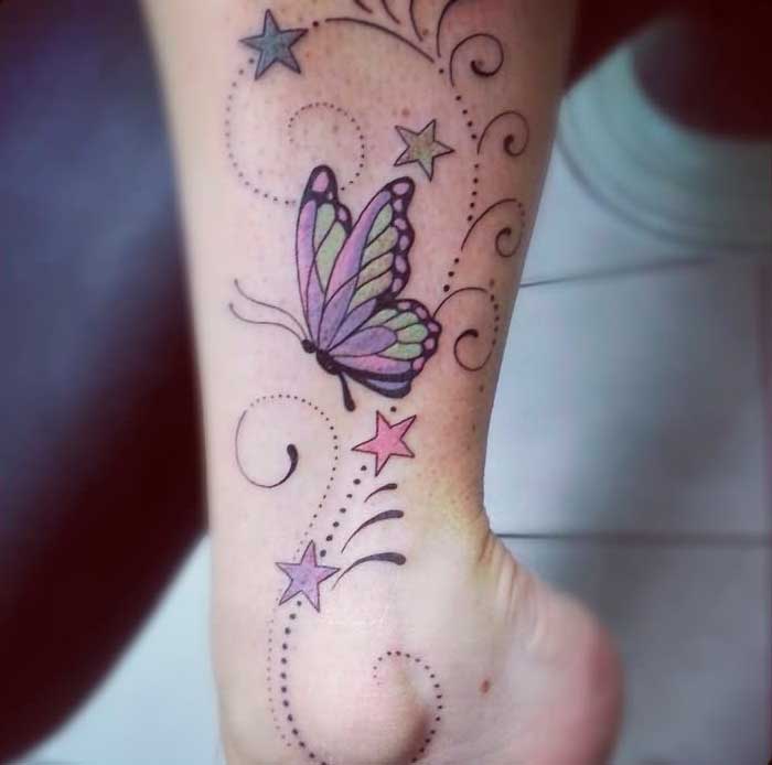 tattoos mariposas y estrellas