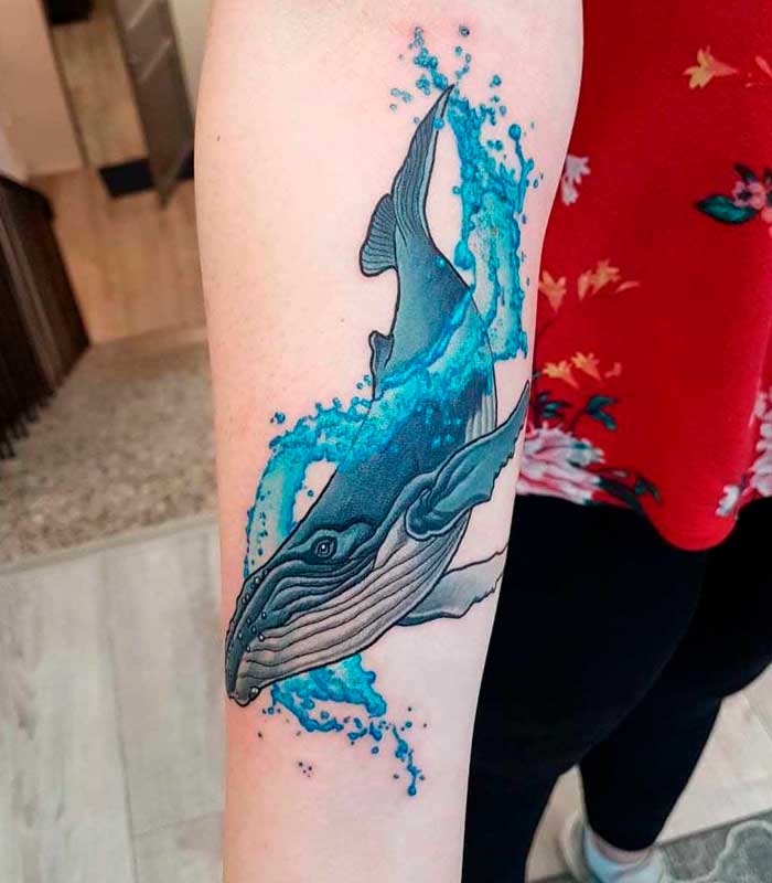 tatuaje ballena azul