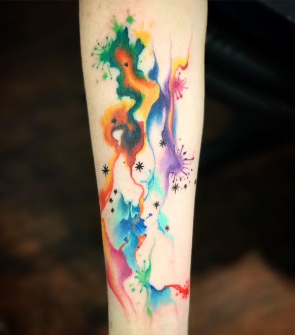 tatuaje de la constelacion de acuario a colores