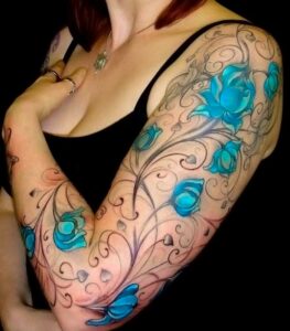tatuajes azules para chicas