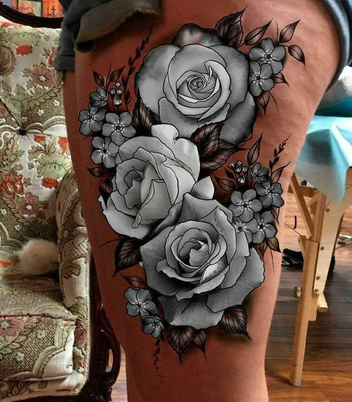 tatuajes blancos de rosas