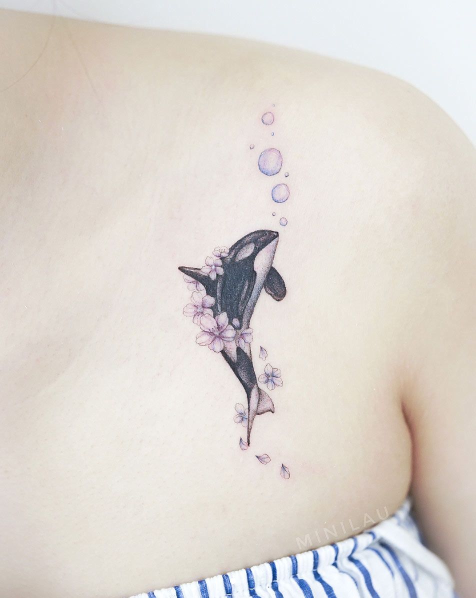 tatuajes de ballenas para damas