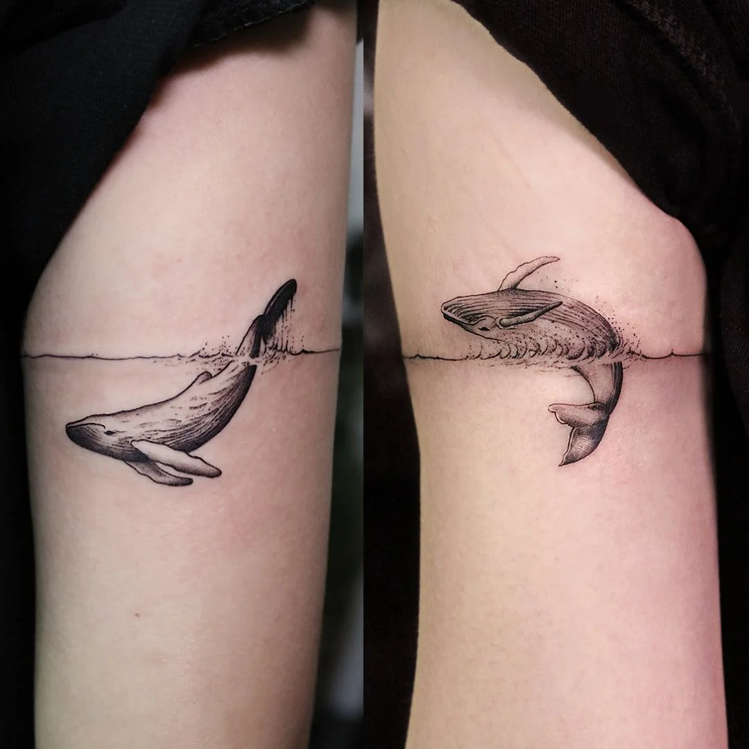 tatuajes de ballenas para novios