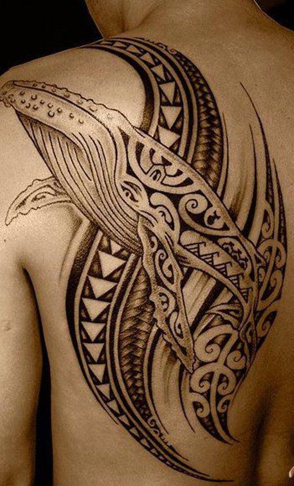 tatuajes de ballenas tribales