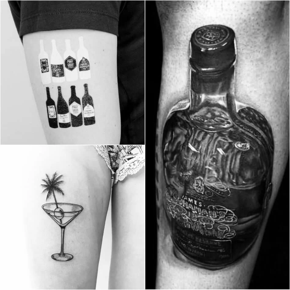 Tatuajes de comidas, bebidas y frutas: 🍔🍍🍷 + 100 imágenes 62 tatuajes de bebidas 2