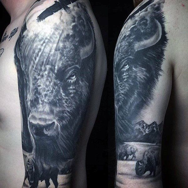tatuajes de bufalos para caballeros