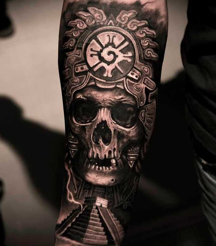 tatuajes de calaveras aztecas