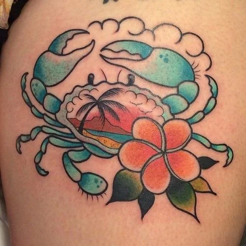 tatuajes de cangrejos para chicas