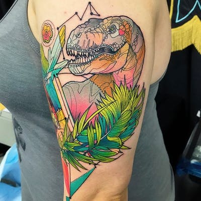 tatuajes de colores de dinosaurios