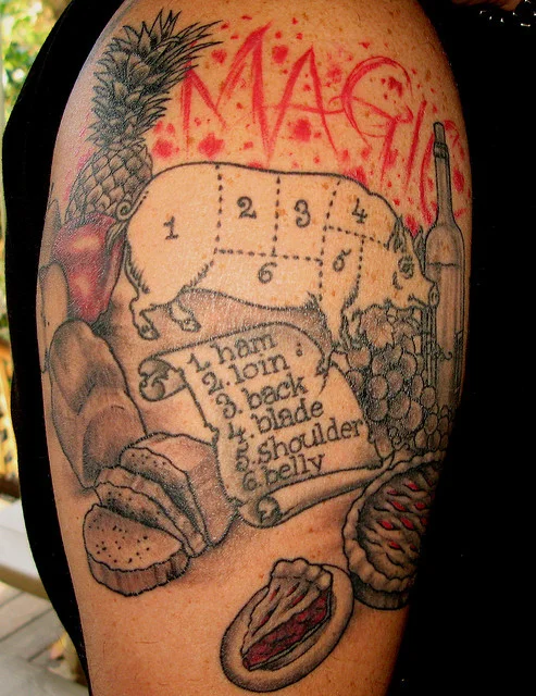 Tatuajes de comidas, bebidas y frutas: 🍔🍍🍷 + 100 imágenes 16 tatuajes de comidas 18