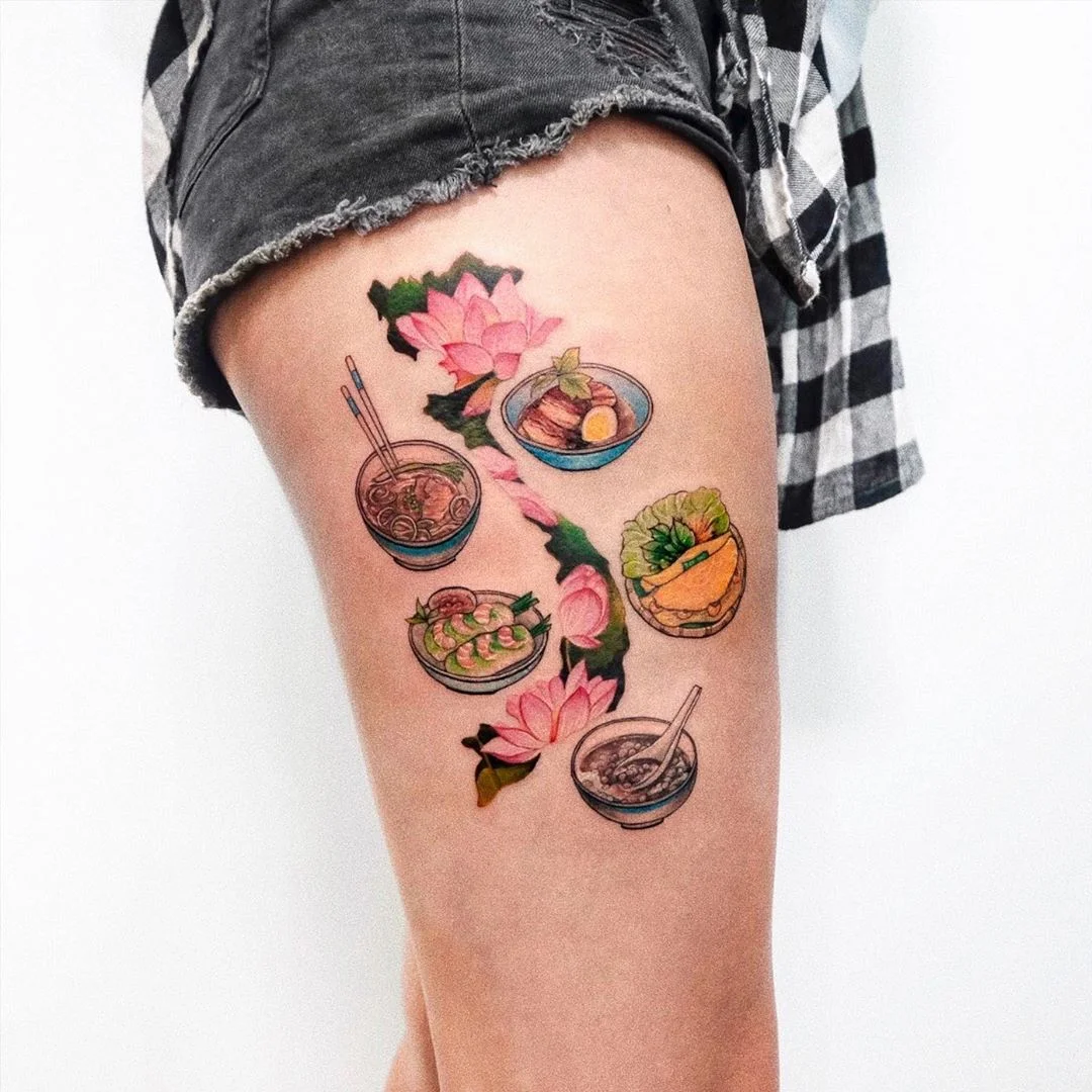 Tatuajes de comidas, bebidas y frutas: 🍔🍍🍷 + 100 imágenes 10 tatuajes de comidas 24