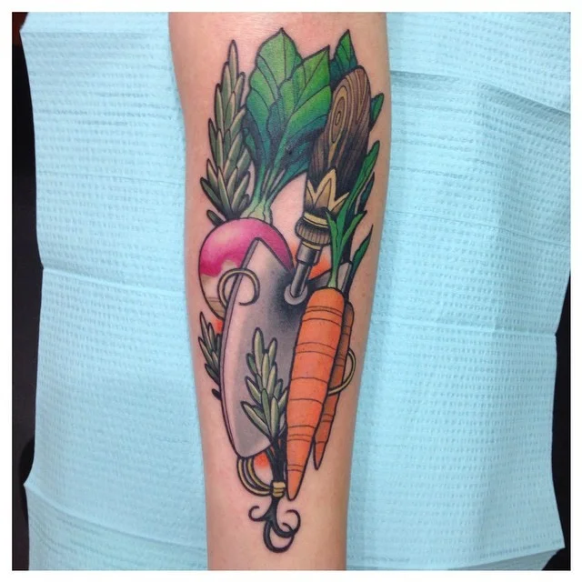 Tatuajes de comidas, bebidas y frutas: 🍔🍍🍷 + 100 imágenes 8 tatuajes de comidas 26