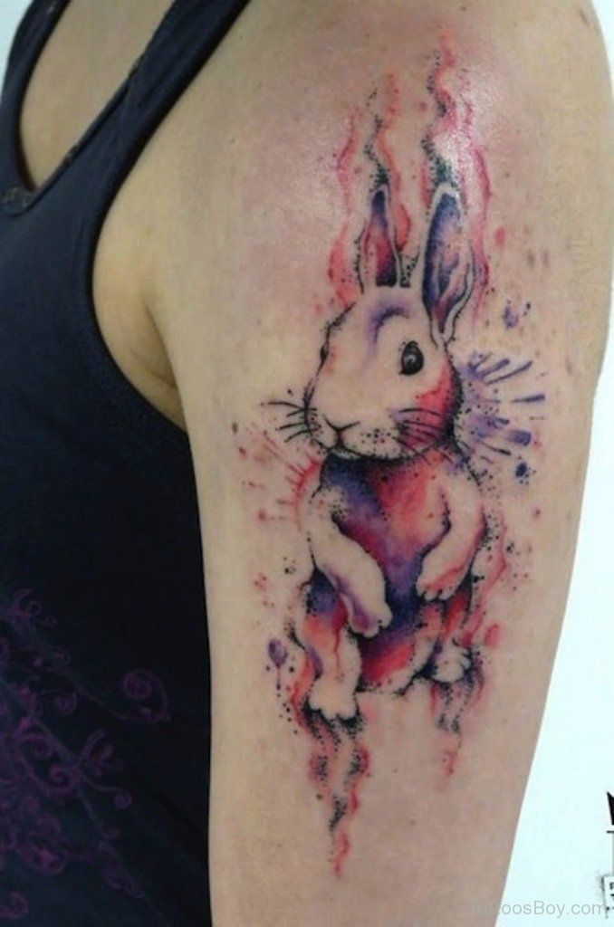 tatuajes de conejos en acuarela