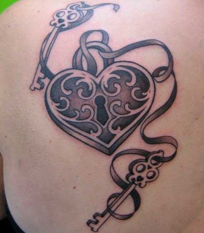 tatuajes de corazon con llaves